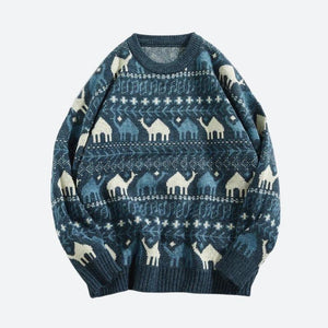 Vintage Camel Knitted Sweater-Navy-S-Mauv Studio