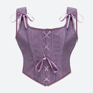 Vintage Corduroy Lace Up Corset Top – MAUVSTUDIO®