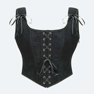 Vintage Corduroy Lace Up Corset Top – MAUVSTUDIO®