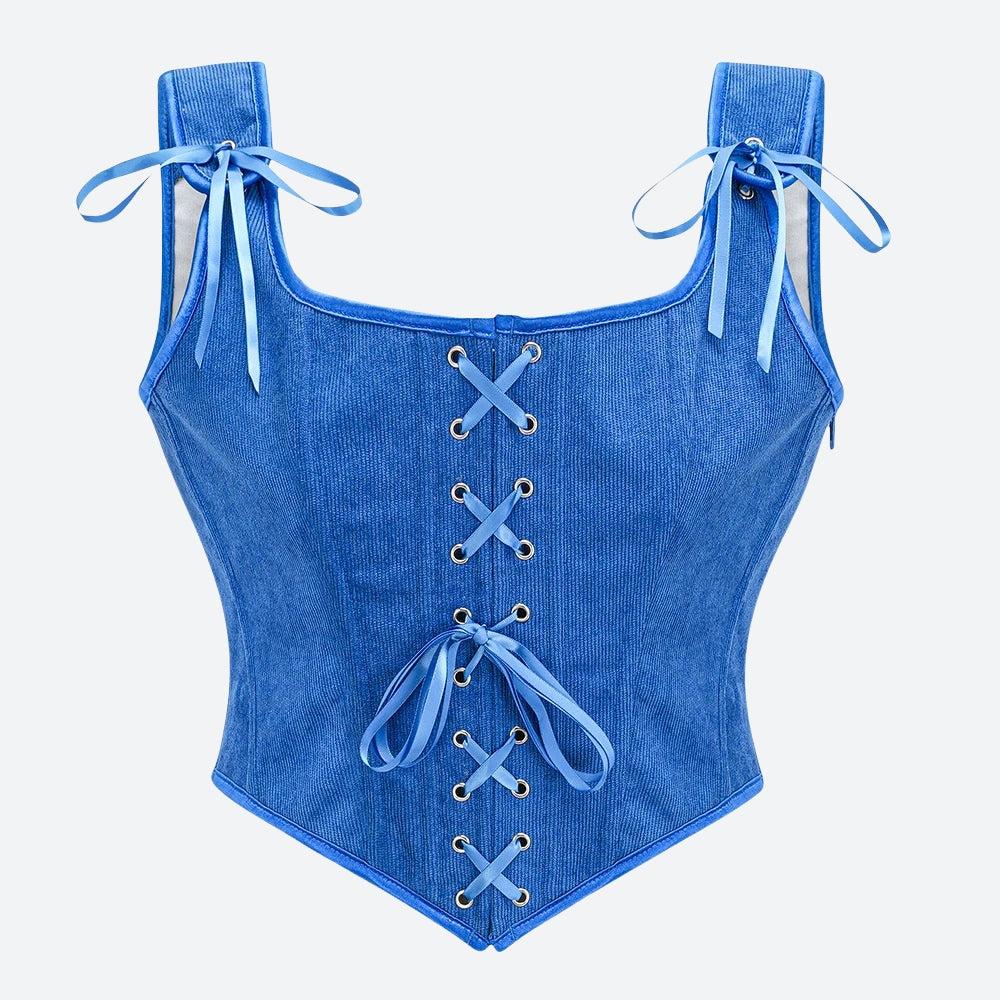 Vintage Corduroy Lace Up Corset Top – MAUVSTUDIO®