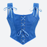 Vintage Corduroy Lace Up Corset Top – MAUVSTUDIO®