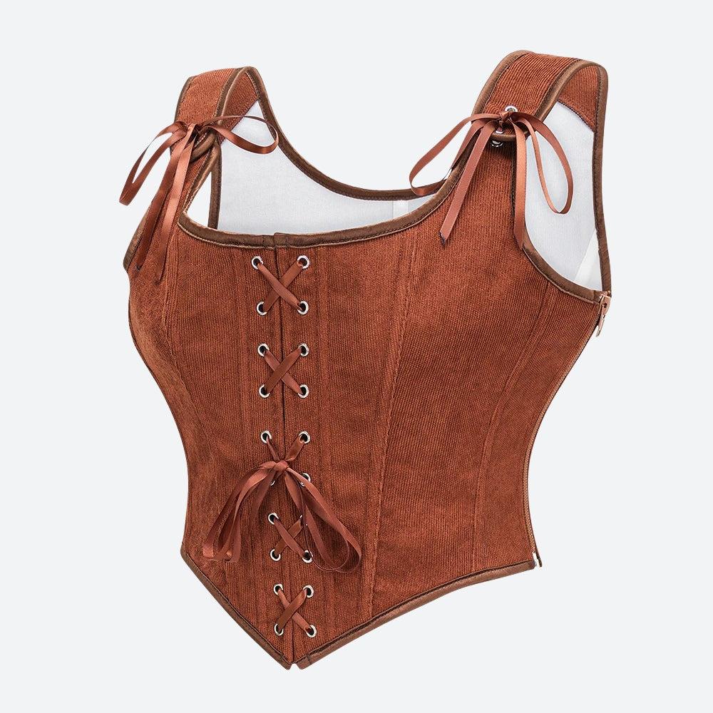 Vintage Corduroy Lace Up Corset Top – MAUVSTUDIO®