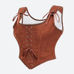 Vintage Corduroy Lace Up Corset Top – MAUVSTUDIO®