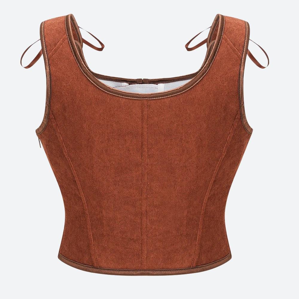 Vintage Corduroy Lace Up Corset Top – MAUVSTUDIO®