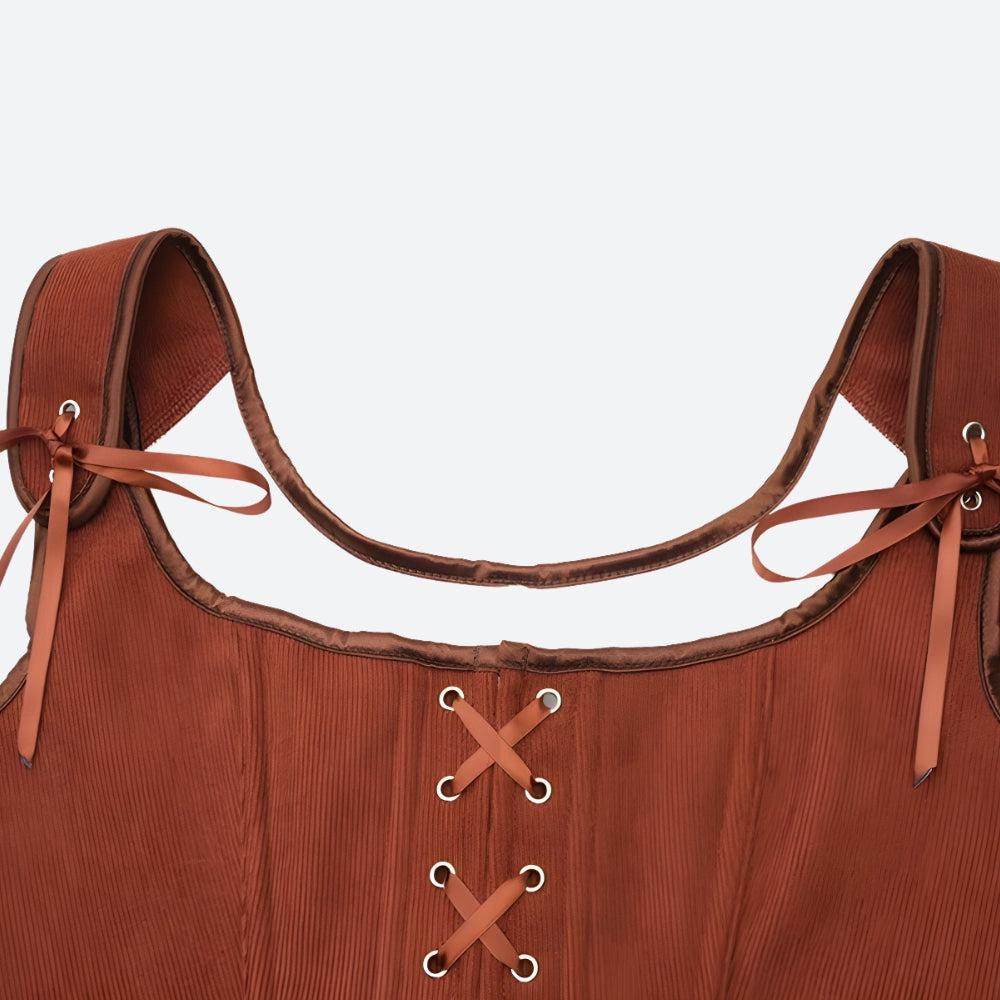 Vintage Corduroy Lace Up Corset Top – MAUVSTUDIO®