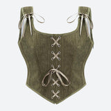 Vintage Corduroy Lace Up Corset Top – MAUVSTUDIO®