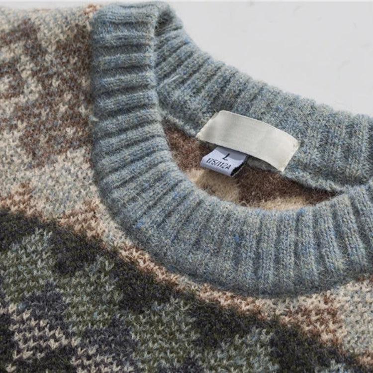 Vintage Jacquard Knitted Sweater-Mauv Studio