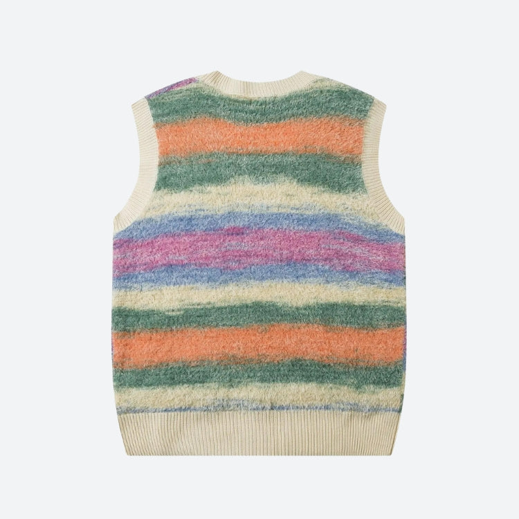 Vintage Multicolored Yarn Plush Sweater Vest-Mauv Studio