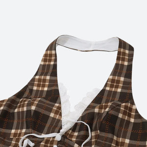 Vintage Plaid Halter Neck Top – MAUVSTUDIO®