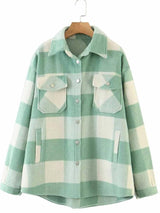Vintage Pockets Oversized Plaid Shacket-Jackets-MAUV STUDIO-STREETWEAR-Y2K-CLOTHING