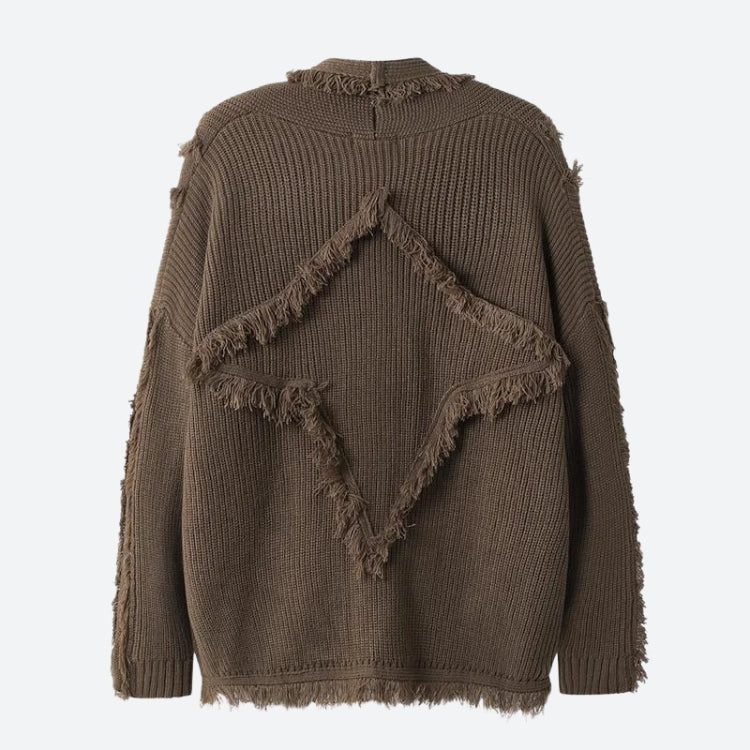 Vintage Pockets Tasseled Knitted Cardigan-Mauv Studio