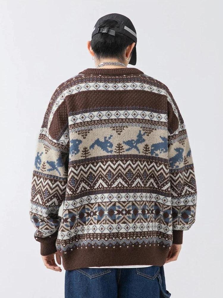 Vintage Rabbits Knitted Sweater-Mauv Studio