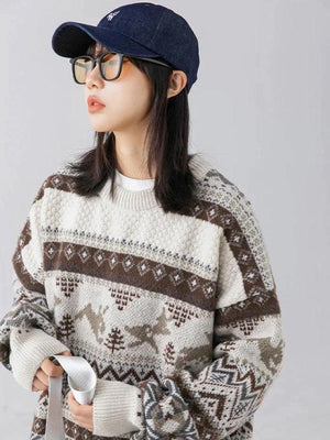 Vintage Rabbits Knitted Sweater-Mauv Studio