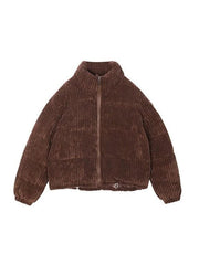 Vintage Zip Up Corduroy Padded Jacket-Jackets-MAUV STUDIO-STREETWEAR-Y2K-CLOTHING