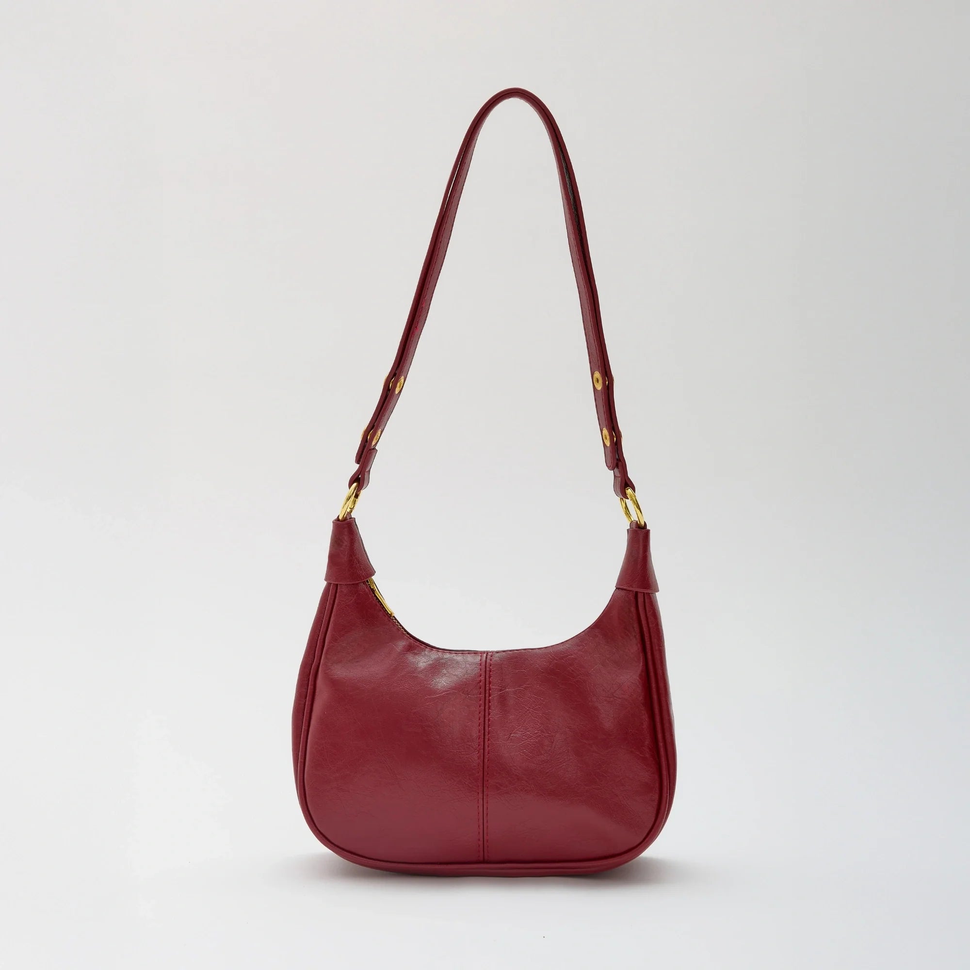 Baya | Smooth Faux Leather Half-Moon Bag