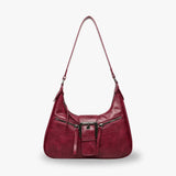 Kaela | Sac épaule Y2K cuir vieilli zippé – MAUVSTUDIO®