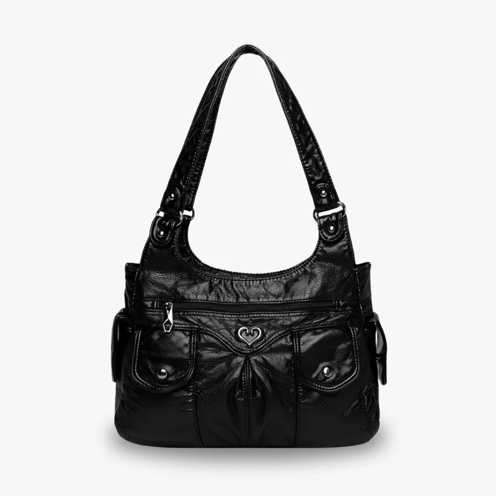 Maora | Shiny Faux Leather Y2K Multi-Pocket Bag