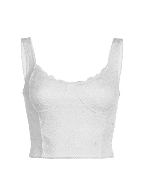 White Lace Cropped Tank Top-Tops&Tees-MAUV STUDIO-STREETWEAR-Y2K-CLOTHING