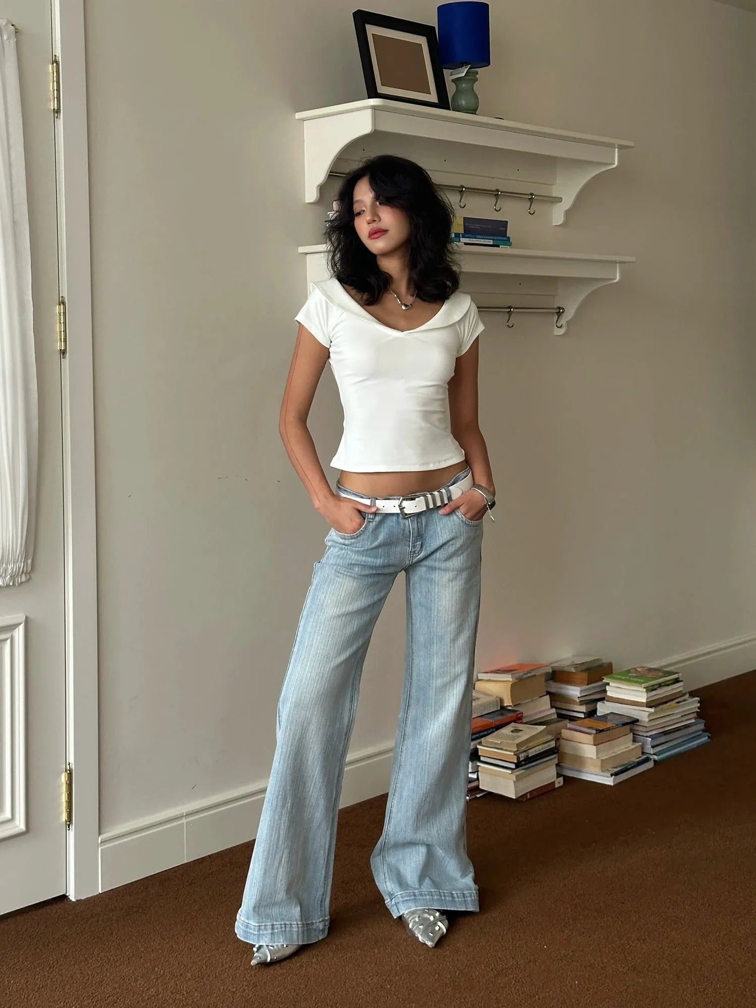 White V Neck Top – MAUVSTUDIO®