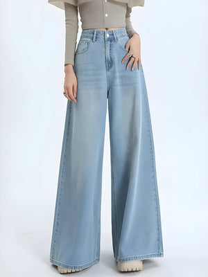 Wide Leg Regular Waist Jeans-MAUV STUDIO