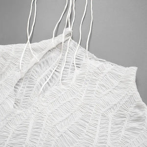 Wrinkled Lace Up Mini Dress view 4 | MAUVSTUDIO®