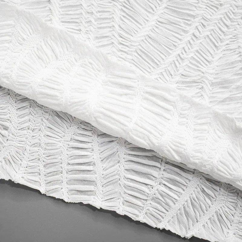 Wrinkled Lace Up Mini Dress view 5 | MAUVSTUDIO®