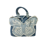 Y2K Aesthetic Denim Butterfly Handbag-Bags-MAUV STUDIO-STREETWEAR-Y2K-CLOTHING