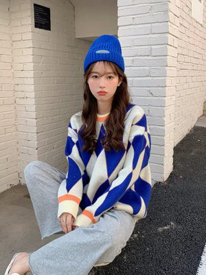 Y2K Argyle Sweater