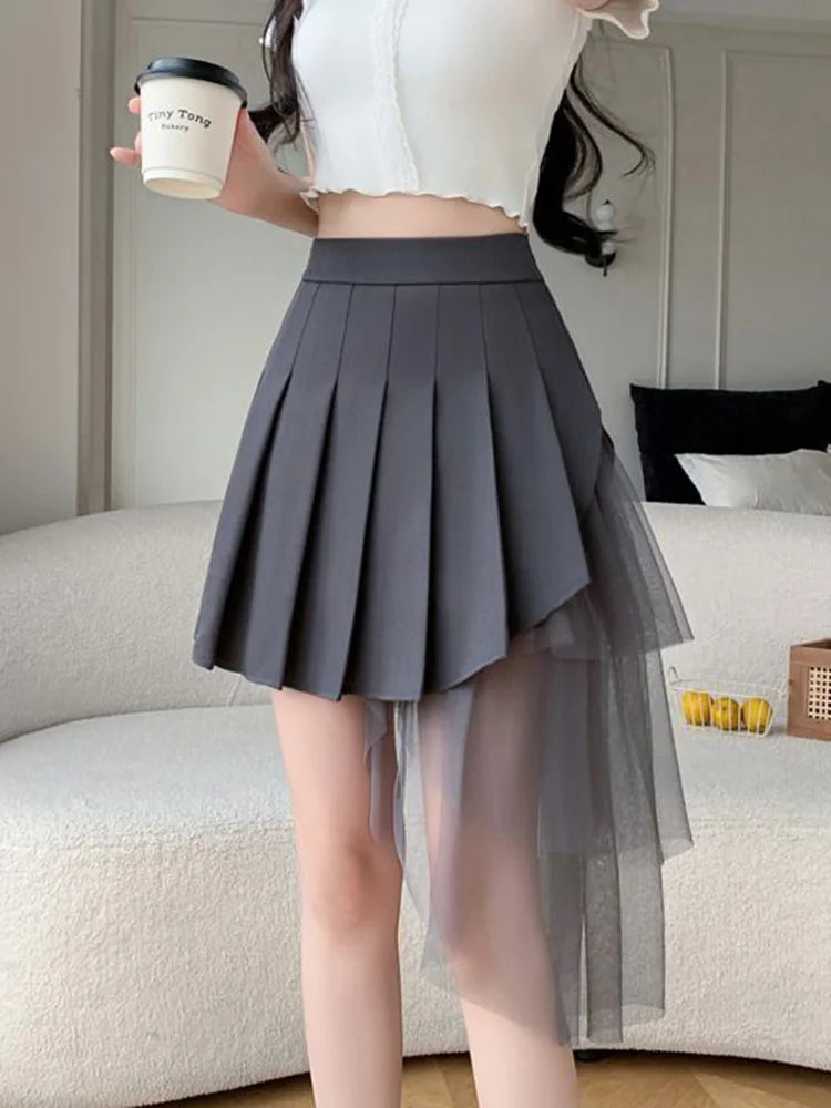 , Y2K skirt styled with a crop top