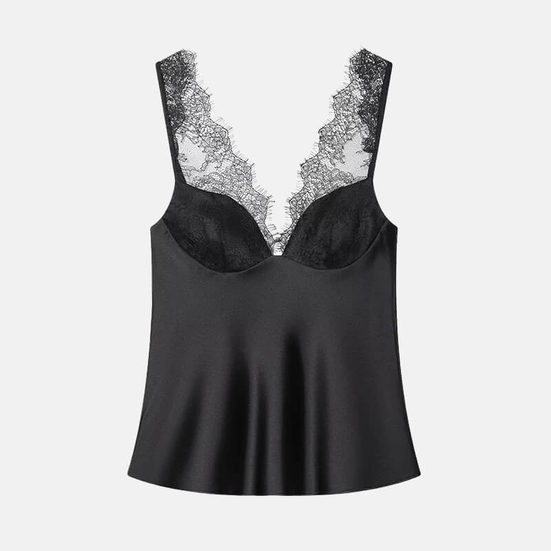 Y2K Baddie Satin Cami Top with lace trim, Y2K tube top styled with low rise bottoms