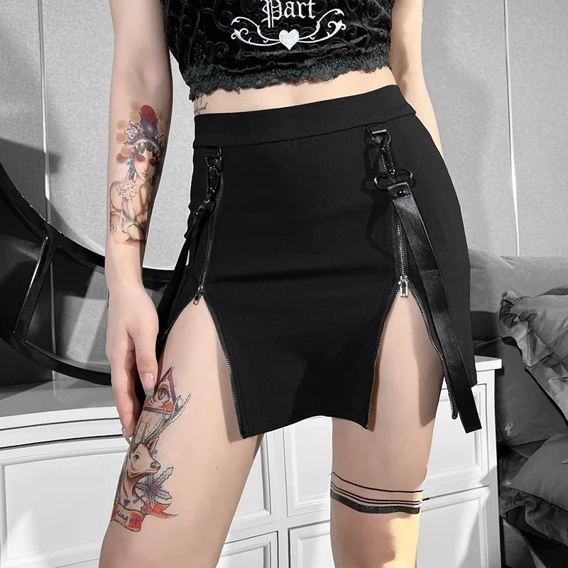 , Y2K skirt styled with a crop top