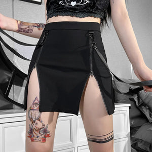 , Y2K skirt styled with a crop top