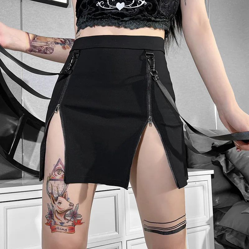 , Y2K skirt styled with a crop top