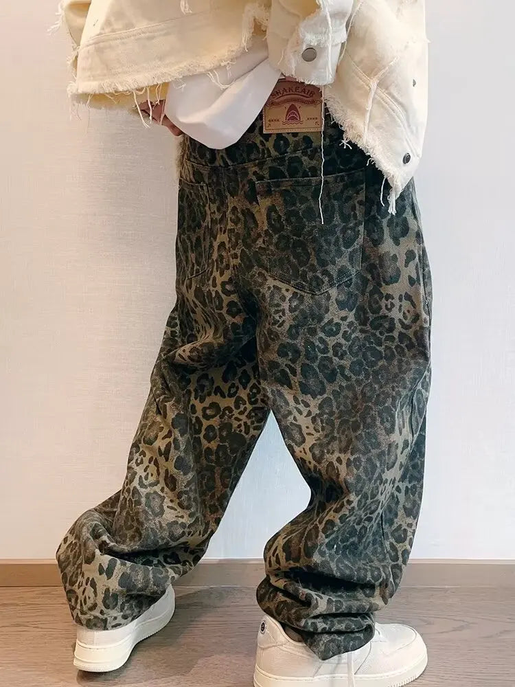 Leopard Print Variants Y2K Baggy Leopard Print Jeans – MAUVSTUDIO®