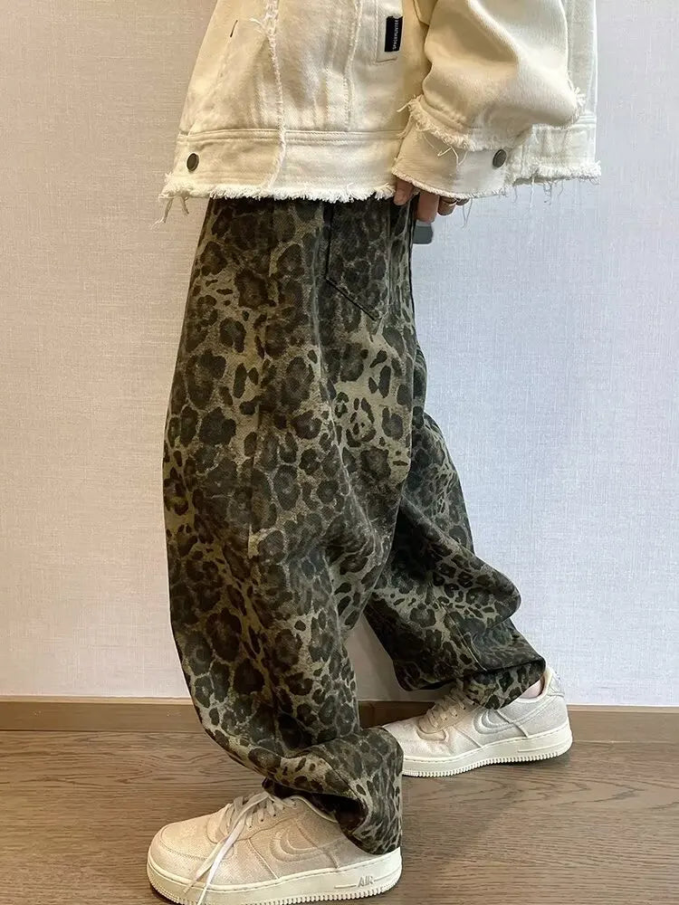 Leopard Print Variants Y2K Baggy Leopard Print Jeans – MAUVSTUDIO®