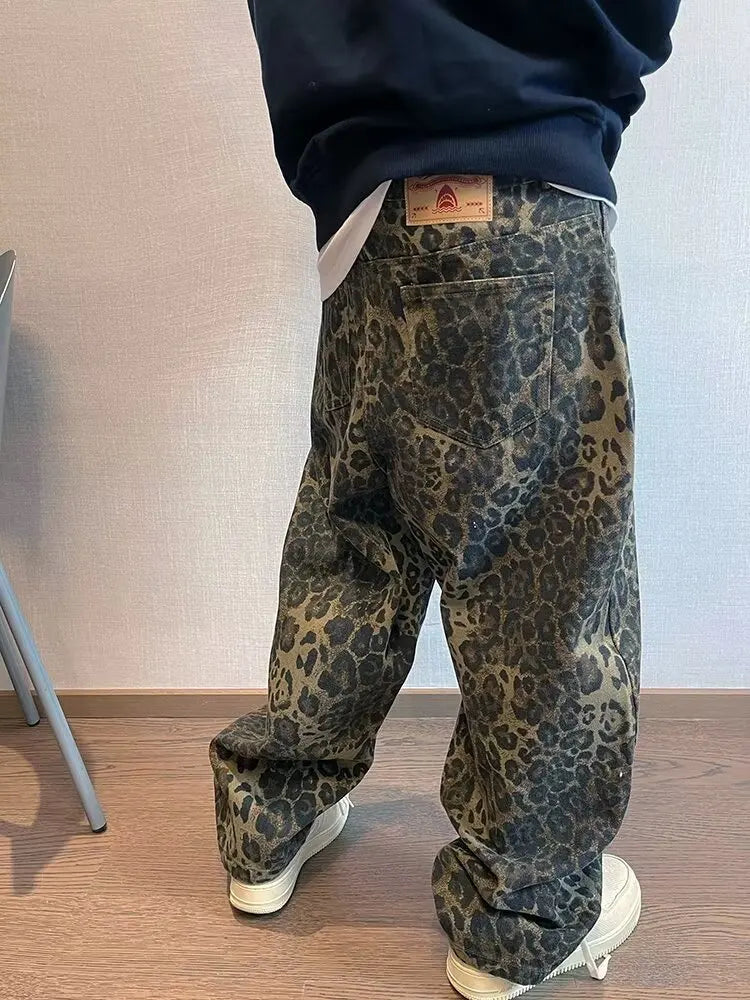 Leopard Print Variants Y2K Baggy Leopard Print Jeans – MAUVSTUDIO®