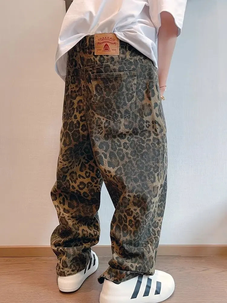 Leopard Print Variants Y2K Baggy Leopard Print Jeans – MAUVSTUDIO®