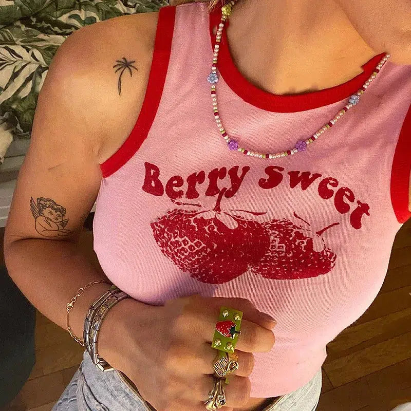 Y2K Berry Sweet Crop Top-Pink-S-Mauv Studio