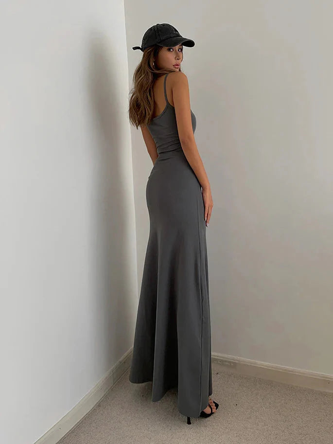 Y2K Bodycon Maxi Dress view 2 | MAUVSTUDIO®