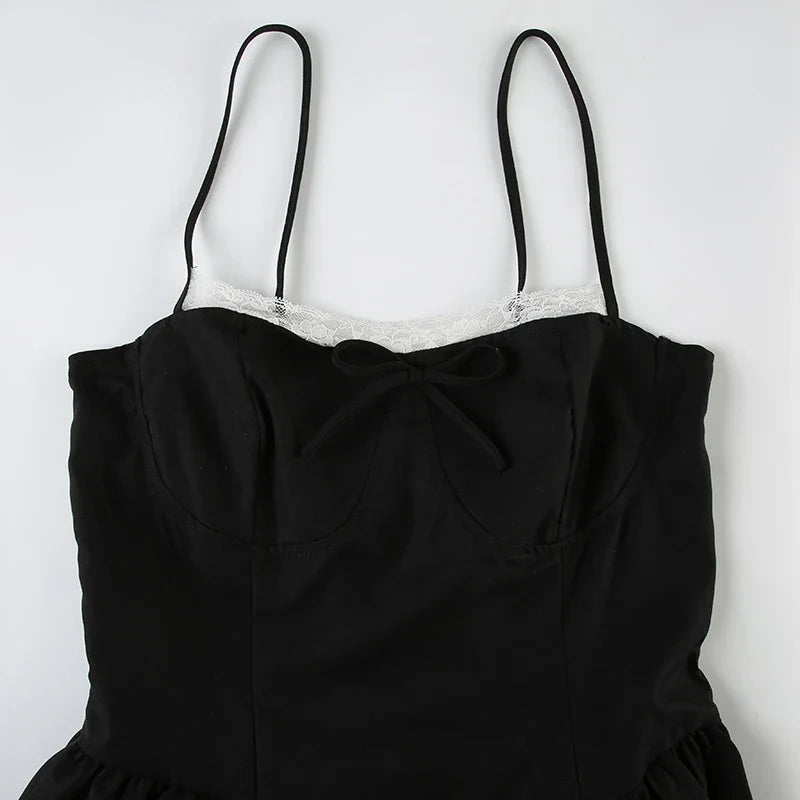 Y2K Bow Bubble Mini Dress view 3 | MAUVSTUDIO®