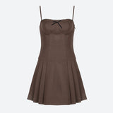 Y2K Bow Pleated Mini Dress view 8 | MAUVSTUDIO®