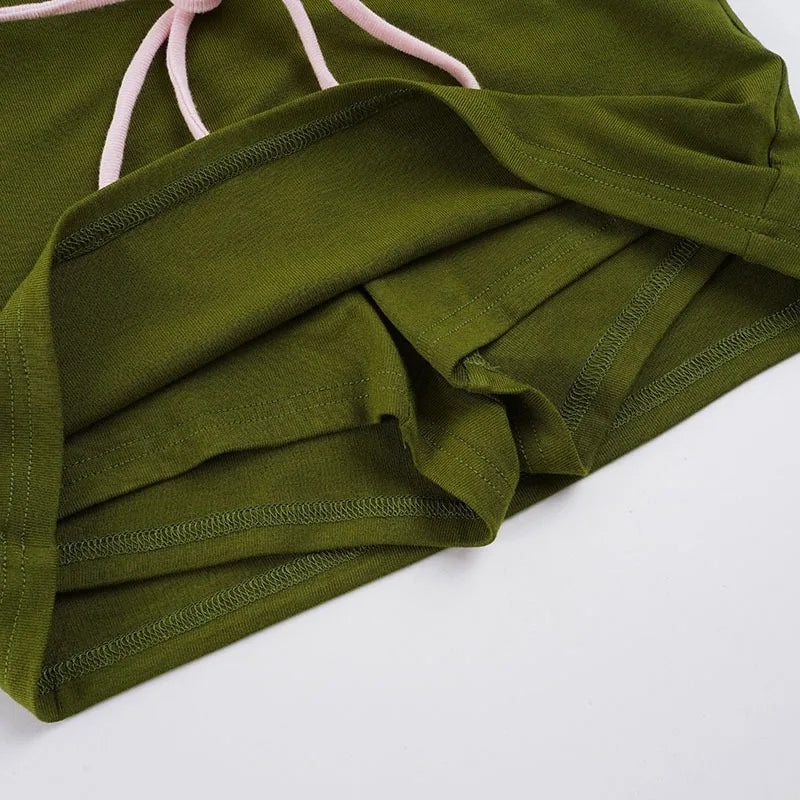 , Y2K skirt styled with a crop top