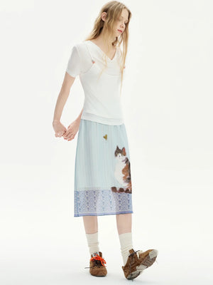 , Y2K skirt styled with a crop top