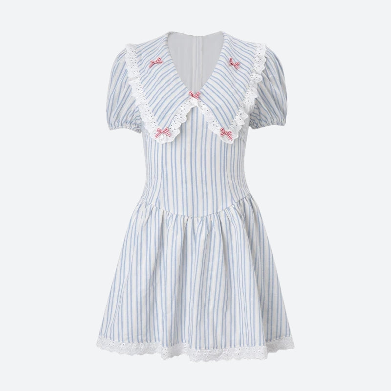 Y2K Chelsea Collar Mini Dress view 5 | MAUVSTUDIO®