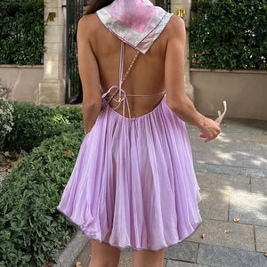 Y2K Chiffon Babydoll Mini Dress view 2 | MAUVSTUDIO®