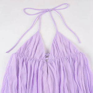 Y2K Chiffon Babydoll Mini Dress view 5 | MAUVSTUDIO®