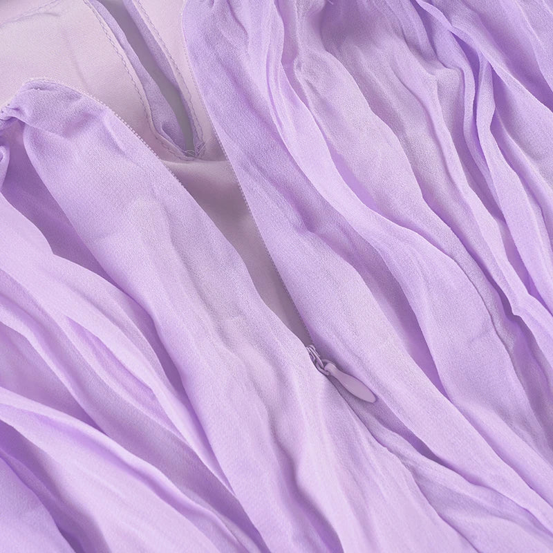 Y2K Chiffon Babydoll Mini Dress view 7 | MAUVSTUDIO®