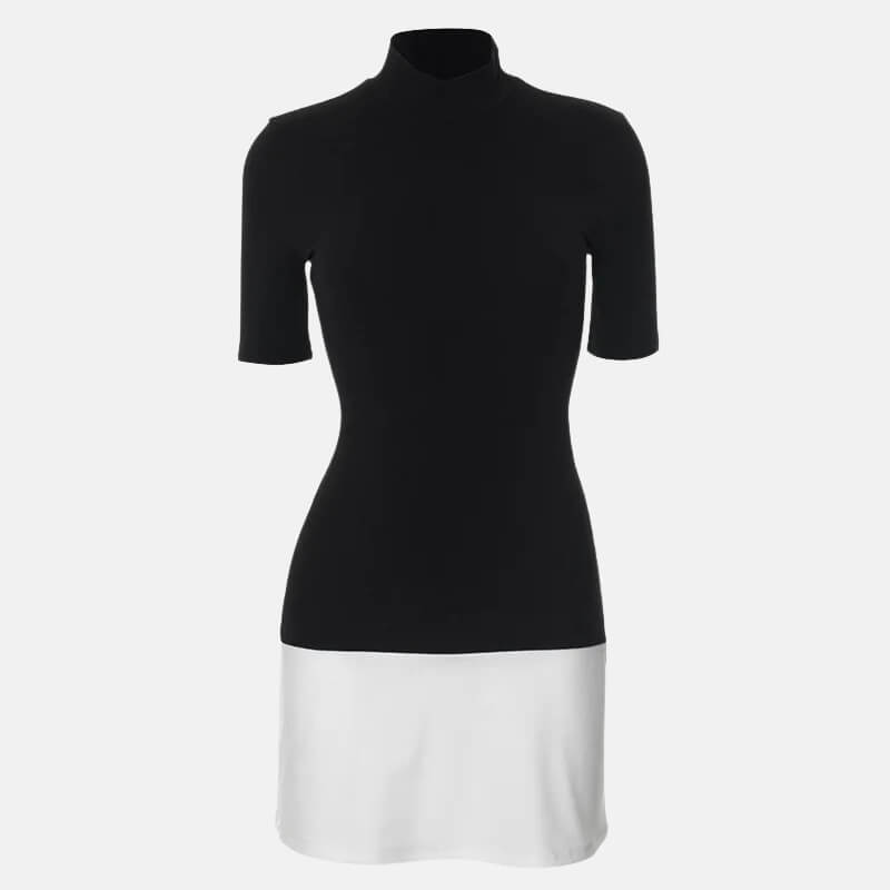 Y2K Color Block Mini Dress view 4 | MAUVSTUDIO®