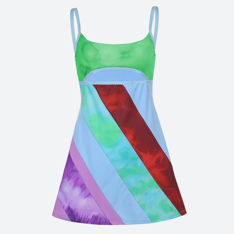 Y2K Colorful Mini Dress view 4 | MAUVSTUDIO®