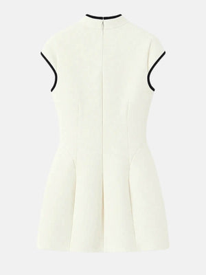 Y2K Contrast Trim Mini Dress view 4 | MAUVSTUDIO®